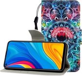 Voor Huawei Honor Play 3 / Enjoy 10 Gekleurde Tekening Horizontale Flip Leren Case met Houder & Kaartsleuf & Portemonnee (Mandala)