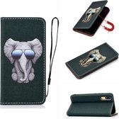 Voor Huawei P20 3D Schilderen Horizontale Flip Leren Case met Houder & Kaartsleuf & Lanyard (Olifant)