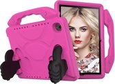 Voor Huawei MediaPad M5 10.8 inch EVA Kinderen Falling Proof Platte beschermende schaal met duimbeugel (RoseRed)