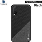 Voor Huawei Nova 6 PINWUYO Rong-serie schokbestendige pc + TPU + beschermhoes van chemische vezeldoek (zwart)