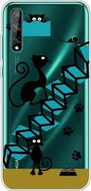 Voor Huawei Enjoy 10S Painted TPU beschermhoes (kat)