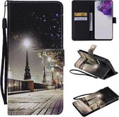 Voor Galaxy S20 Ultra schilderij horizontale flip lederen tas met houder & kaartsleuf & lanyard (stadsgezicht)