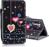Voor Galaxy Note 10 horizontale lederen flip-hoes met houder en kaartsleuven en portemonnee (gekleurd hart)