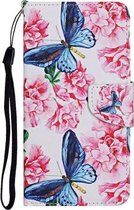 Voor Samsung Galaxy S10 Gekleurde Tekening Patroon Horizontale Flip Leren Case met Houder & Kaartsleuven & Portemonnee & Lanyard (Dragonfly Bloem)