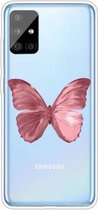 Voor Samsung Galaxy A51 4G schokbestendig geschilderd TPU beschermhoes (rode vlinder)