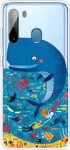 Voor Samsung Galaxy A21 schokbestendig geverfd TPU beschermhoes (walvis zeebodem)