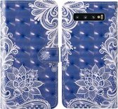 Voor Samsung Galaxy S10 3D schilderij Gekleurde tekening patroon Horizontaal Flip TPU + PU lederen tas met houder & kaartsleuven & portemonnee & lanyard (wit kant)