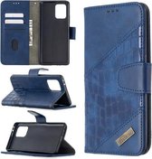 Voor Samsung Galaxy A91 / S10 Lite Bijpassende kleur Krokodiltextuur Horizontale flip PU lederen tas met portemonnee & houder & kaartsleuven (blauw)