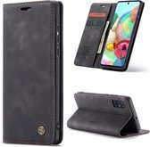 Voor Galaxy A71 CaseMe multifunctionele horizontale flip lederen tas, met kaartsleuf en houder en portemonnee (zwart)