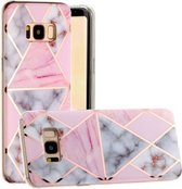 Voor Galaxy S8 + Hot Stamping Geometric Marble IMD Craft TPU Beschermhoes (Rhombus)