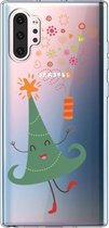 Voor Galaxy Note10 Pro Trendy schattig kerstpatroon doorzichtig TPU beschermhoes (vrolijke kerstboom)