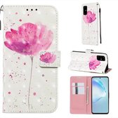 Voor Galaxy S20 + 3D Schilderen Horizontale Flip Leren Case met Houder & Kaartsleuf & Portemonnee & Lanyard (Een Bloem)