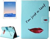 Voor iPad 9.7 (2018) & iPad 9.7 (2017) & Air 2 / Air Lips and Leaves Pattern Horizontale Flip lederen hoes met houder & portemonnee & kaartsleuven & Slaap / Wekfunctie & Pen-sleuf