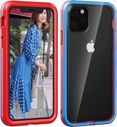 Voor iPhone 11 Pro Max 2 in 1 TPU + pc effen kleurencombinatie Drop (rood + blauw)