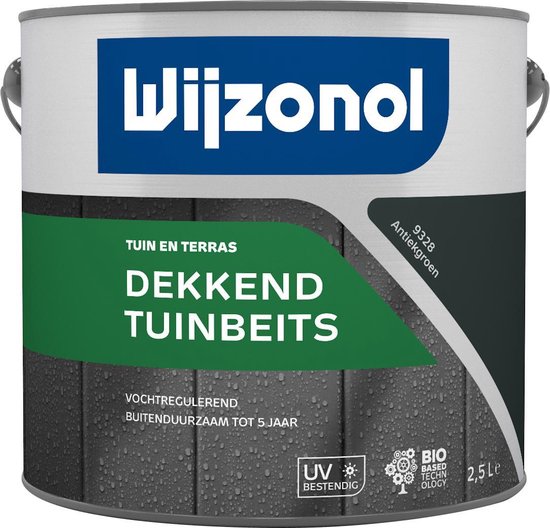 deur koffie voetstuk Wijzonol Dekkend Tuinbeits - 2,5 liter - Antiekgroen | bol.com
