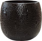 Pot Marly Black ronde zwarte bloempot voor binnen en buiten 41x38 cm