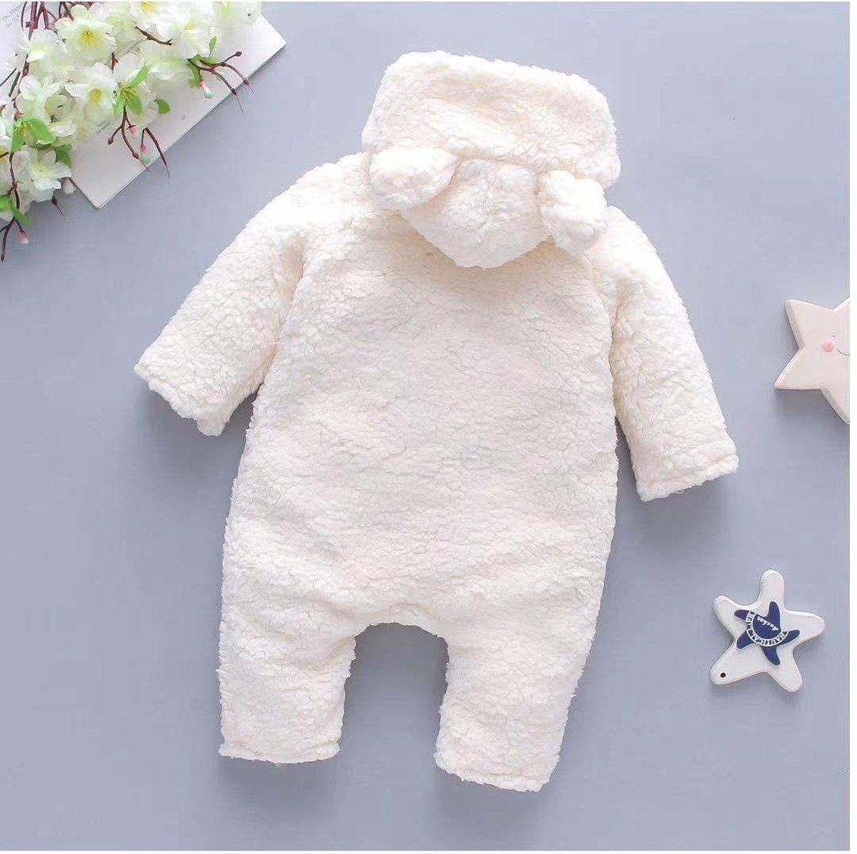Budino® Baby Onesie - Baby Romper - Baby Pyjama - Baby Pakje - Baby Verkleedkleding - Carnavalskleding - Dier - Dear Beer - Wit — afbeelding 2