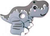 siliconen bijtring dino t-rex grijs | bijtring voor baby's | dino t-rex Bijtspeelgoed | bijtring baby | bijtring baby siliconen | bijtring voor doorkomende tandjes | BPA vrij | bij