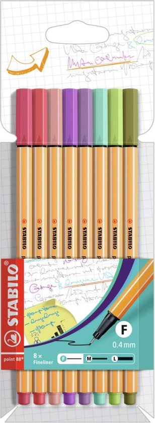 Pochette stylo-feutre STABILO point 88 couleurs pastel