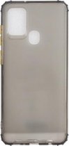 Voor Samsung Galaxy A21s Kleurknop Doorschijnend Frosted TPU Vierhoekig Airbag Schokbestendig Hoesje (Grijs)