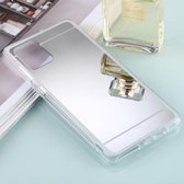 Voor Samsung Galaxy A71 TPU + Acryl Luxe Plating Spiegel Telefoon Case Cover (Zilver)