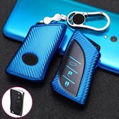 Voor Lexus Smart 3-knops auto TPU sleutel beschermhoes sleutelhoes met sleutelring (blauw)