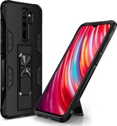 Voor Xiaomi Redmi Note 8 Pro Soldier Armor Shockproof TPU + PC Magnetische beschermhoes met houder (zwart)