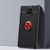Voor Xiaomi Redmi Note 9 5G metalen ringhouder 360 graden roterende TPU-hoes (zwart + rood)