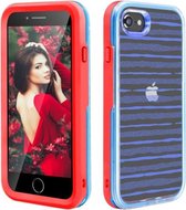 2 in 1 TPU + pc effen kleurencombinatiedruppel voor iPhone 8 Plus / 7 Plus (rood + blauw)