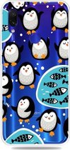 Mode Zachte TPU Case 3D Cartoon Transparante Zachte Siliconen Cover Telefoon Gevallen Voor Xiaomi Redmi Note7 Pro / Redmi Note7 / Redmi Note7S (Penguin)