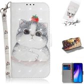 Voor Xiaomi Redmi Note 8T 3D Formule Patroon Magnetische Aantrekkelijkheid Horizontale Flip Leren Case met Lanyard, Ondersteuning Houder & Kaartsleuf & Portemonnee (Leuke Kat)