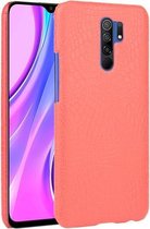 Voor Xiaomi Redmi 9 schokbestendige krokodiltextuur pc + PU-hoes (rood)