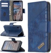 Voor xiaomi redmi 7a bijpassende kleur krokodil textuur horizontale flip pu lederen tas met portemonnee & houder & kaartsleuven (blauw)