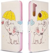 Voor Xiaomi Redmi Note 8T Gekleurde Tekening Patroon Horizontale Flip Lederen Case met Houder & Kaartsleuven & Portemonnee (Paraplu Olifant)