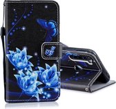 Voor Xiaomi Redmi Note 8 horizontale lederen flip case met houder & kaartsleuven & portemonnee (blauwe vlinderbloem)