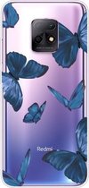Voor Xiaomi Redmi 10X 5G schokbestendig geverfd TPU beschermhoes (blauwe vlinder)