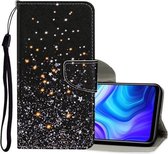 Voor Xiaomi Redmi Note 9 Gekleurde Tekening Patroon Horizontale Flip Leren Case met Houder & Kaartsleuven & Portemonnee (Zwarte Ster)