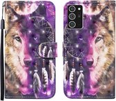 Voor Samsung Galaxy Note20 Ultra 3D Geschilderd Patroon Horizontale Flip Leren Case met Houder & Portemonnee & Kaartsleuf & Lanyard (Windgong Wolf)