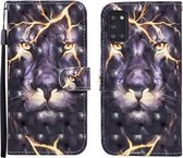 Voor Samsung Galaxy A31 3D Geschilderd Patroon Horizontale Flip Leren Case met Houder & Portemonnee & Kaartsleuf & Lanyard (Thunder Lion)