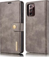 Voor Samsung Galaxy Note20 Ultra DG.MING Crazy Horse Texture Flip afneembare magnetische lederen tas met houder & kaartsleuven & portemonnee (grijs)