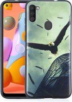 Voor Samsung Galaxy A11 Painted Pattern Soft TPU Case (Eagle)