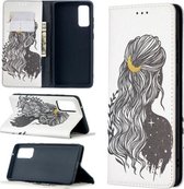 Voor Samsung Galaxy S20 FE Gekleurde Tekening Patroon Onzichtbare Magnetische Horizontale Flip PU Lederen Case met Houder & Kaartsleuven & Portemonnee (Meisje)