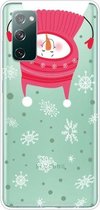 Voor Samsung Galaxy S20 FE Trendy Leuke Kerst Patroon Case Clear TPU Cover Telefoon Gevallen (Hang Sneeuwpop)