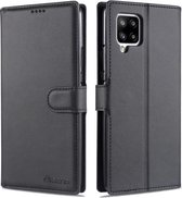 Voor Samsung Galaxy A42 5G AZNS Kalf Textuur Horizontale Flip Leren Case met Houder & Kaartsleuven & Portemonnee & Fotolijst (Zwart)