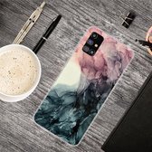 Voor Samsung Galaxy M51 marmeren schokbestendige TPU beschermhoes (abstract zwart)