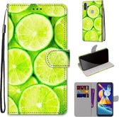Voor Samsung Galaxy M11 & A11 Gekleurde Tekening Cross Textuur Horizontale Flip PU Lederen Case met Houder & Kaartsleuven & Portemonnee & Lanyard (Lime)