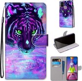 Voor Samsung Galaxy M51 Gekleurde Tekening Cross Textuur Horizontale Flip PU Lederen Case met Houder & Kaartsleuven & Portemonnee & Lanyard (Tijger Drinkwater)