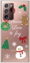 Voor Samsung Galaxy Note20 Ultra Christmas Series Clear TPU beschermhoes (Simple Snowman)