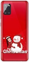 Voor Samsung Galaxy A51 5G Christmas Series Clear TPU beschermhoes (Girl Snowman)