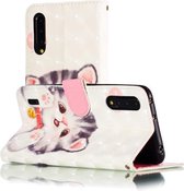 Voor Xiaomi Mi CC9 3D Patroon Gekleurde Tekening Horizontale Flip Leren Case met Houder & Kaartsleuven & Portemonnee & Lanyard (Bell Cat)